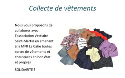 Collecte de vêtements organisée par les Term BAC PRO SAPAT !