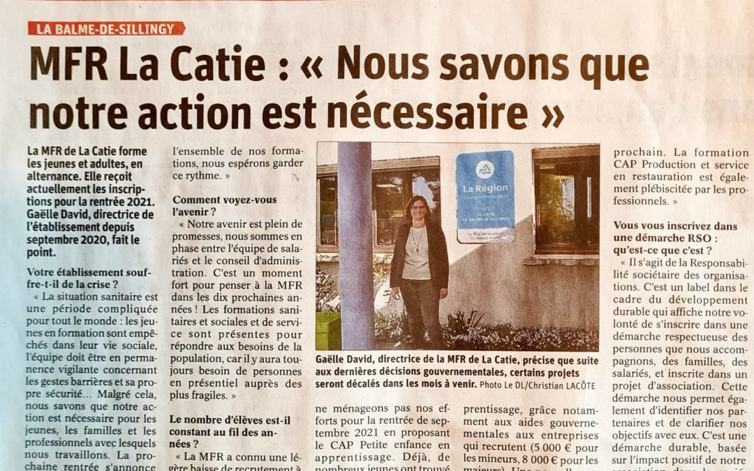 Un nouvel article dans le Dauphiné Libéré !