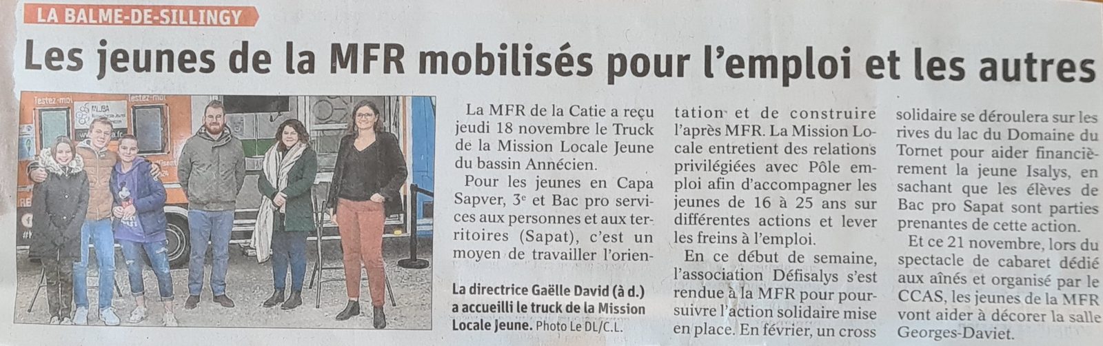 On parle de nous dans le journal