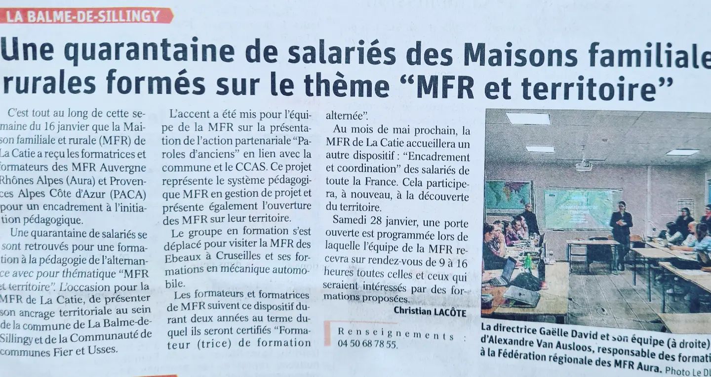 Des salariés des MFR Auvergne Rhones Alpes et Provence Alpes Cote d'Azur formés à la pédagogie à la MFR LA CATIE